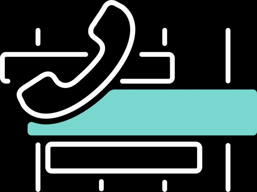 Illustration eines Ausschnitts aus dem Zeitstrahl mit einem markiertem Zeitblock und einem Telefon im Vordergrund